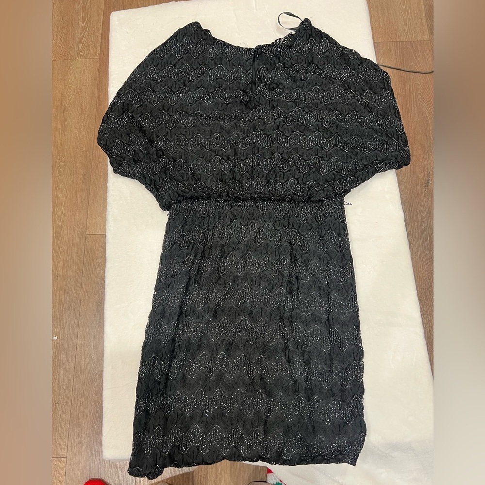 Jessica Howard Black Dress with Silver Trim – Size 6P